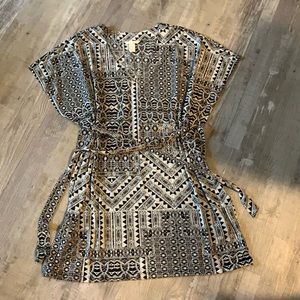 Black and white swimsuit cover-up